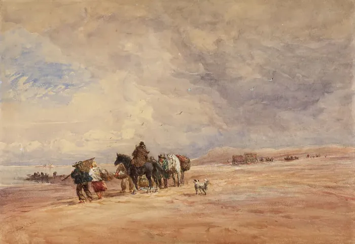 Framed Print : Shrimpers: A Breezy Morning, 1845-50. Creator: David Cox the Elder Framed Print : Shrimpers: A Breezy Morning, 1845-50. Creator: David Cox the Elder