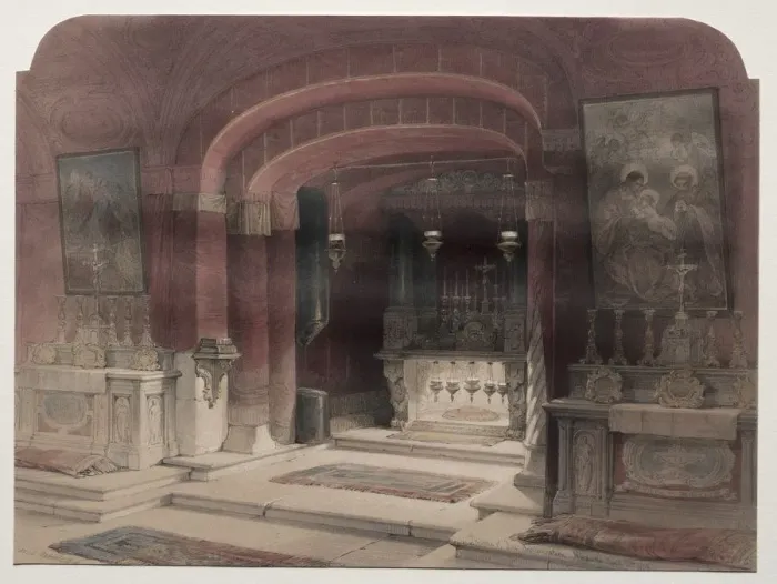 Framed Print : Shrine of the Annunciation, Nazareth, 1839. Creator: David Roberts (British, 1796-1864) Framed Print : Shrine of the Annunciation, Nazareth, 1839. Creator: David Roberts (British, 1796-1864)