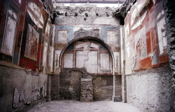 Framed Print : The Shrine of the Augustales (dedicated to deified emperors including Augustus), Herculaneum, Italy Framed Print : The Shrine of the Augustales (dedicated to deified emperors including Augustus), Herculaneum, Italy
