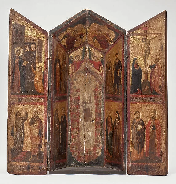 Shrine with the Crucifixion, Saints and Angels. Creator: Taddeo Gaddi