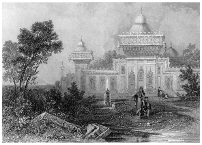 Framed Print : Shrine of Mohummed Kahn, Deeg. Artist: Finden Framed Print : Shrine of Mohummed Kahn, Deeg. Artist: Finden
