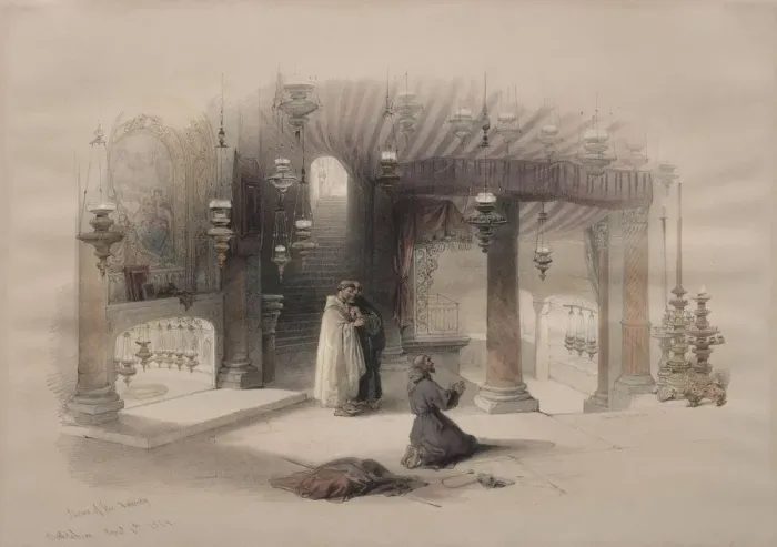 Framed Print : Shrine of the Nativity, Bethlehem, 1839. Creator: David Roberts (British, 1796-1864) Framed Print : Shrine of the Nativity, Bethlehem, 1839. Creator: David Roberts (British, 1796-1864)