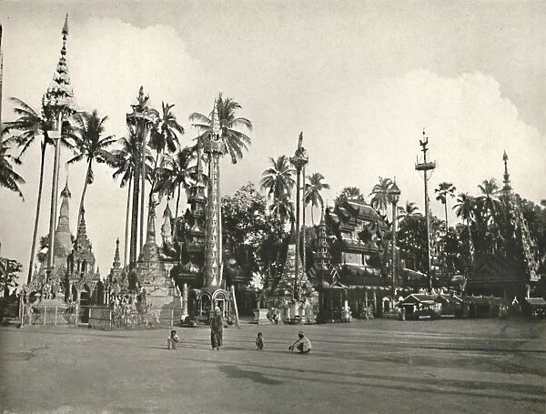 Shrines at the Shwe Dagon Pagoda, Rangoon, 1900. Creator: Unknown