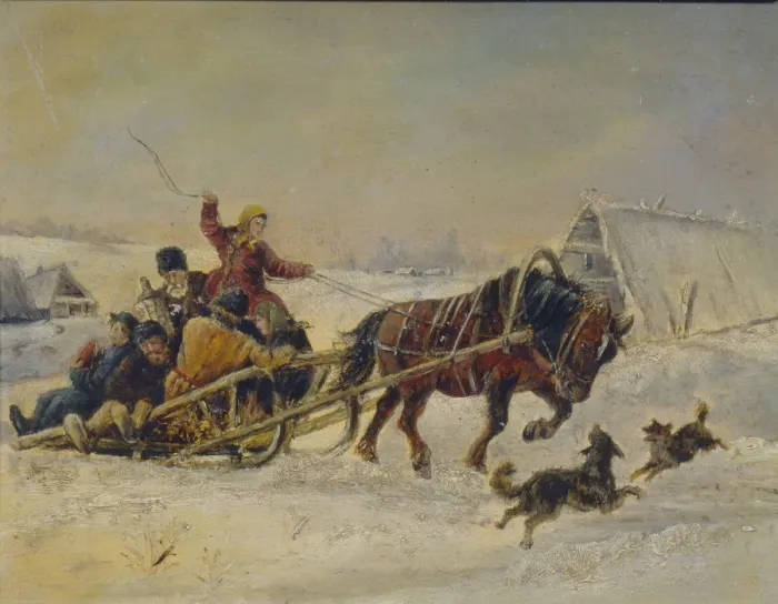 Framed Print : Shrovetide. Artist: Sverchkov, Nikolai Yegorovich (1817-1898) Framed Print : Shrovetide. Artist: Sverchkov, Nikolai Yegorovich (1817-1898)