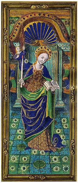 Shutter of a triptych, champleve enamel on copper, 16th century, (1931)