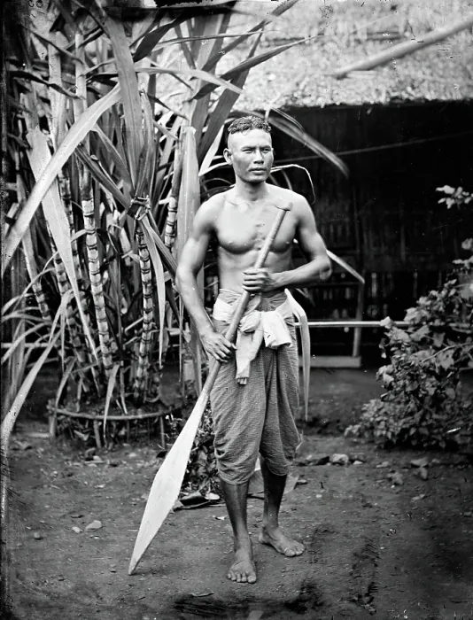 Framed Print : A Siamese boatman, 1865. Creator: John Thomson