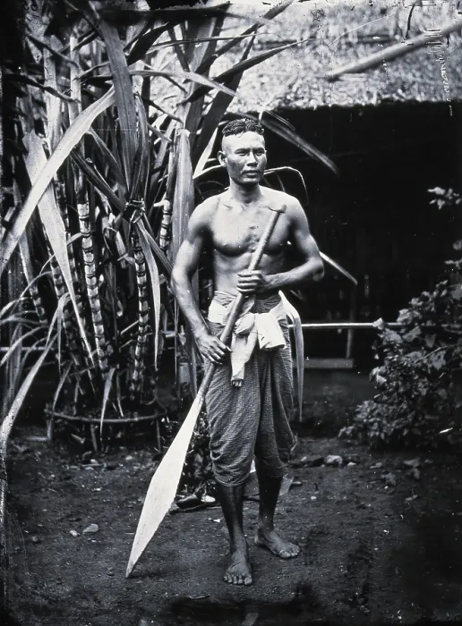 Framed Print : Siamese boatman, Siam [Thailand], 1866, (1981). Creator: Unknown