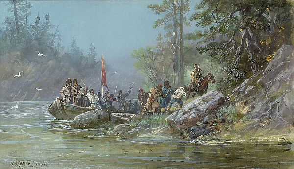 Siberian Cossacks Exploring New Lands, 19th century. Creator: Nikolay Nikolaevich Karazin