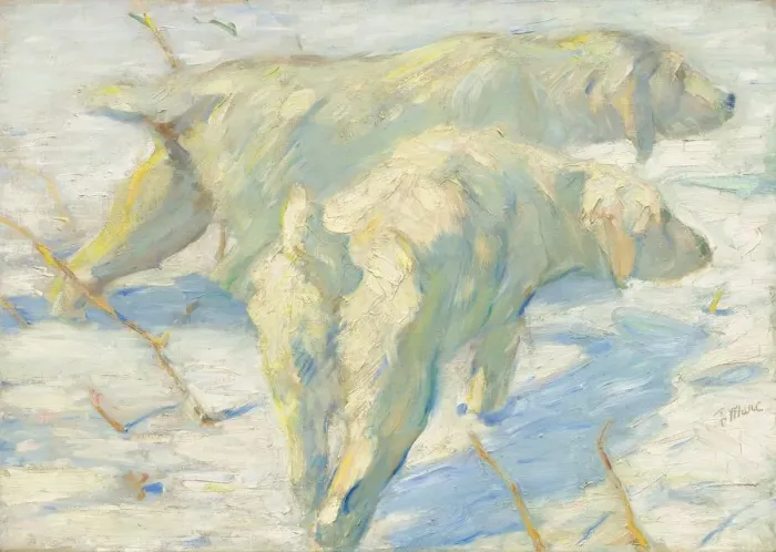 Framed Print : Siberian Dogs in the Snow, 1909 / 1910. Creator: Franz Marc Framed Print : Siberian Dogs in the Snow, 1909 / 1910. Creator: Franz Marc