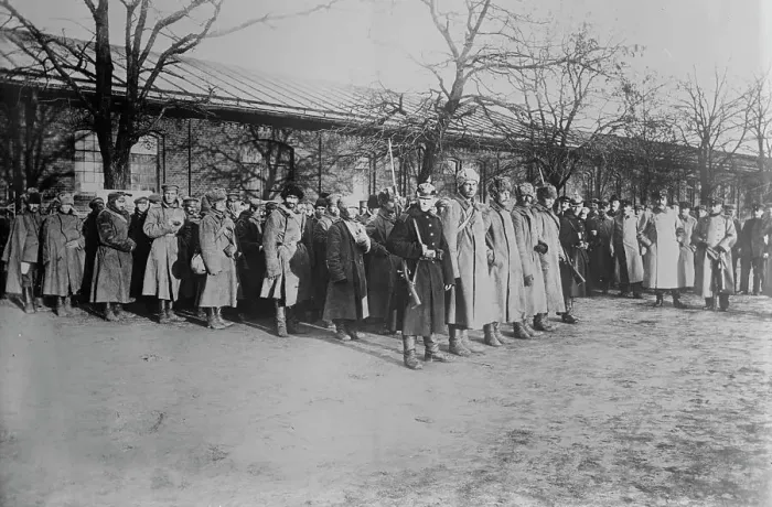 Framed Print : Siberian prisoners of Germans in Lodz, between 1914 and c1915. Creator: Bain News Service Framed Print : Siberian prisoners of Germans in Lodz, between 1914 and c1915. Creator: Bain News Service
