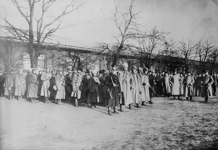 Framed Print : Siberian prisoners in Germany, between c1915 and c1920. Creator: Bain News Service Framed Print : Siberian prisoners in Germany, between c1915 and c1920. Creator: Bain News Service