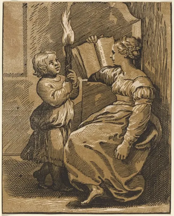 Framed Print : Sibyl Reading, 16th century. Creator: Unknown Framed Print : Sibyl Reading, 16th century. Creator: Unknown