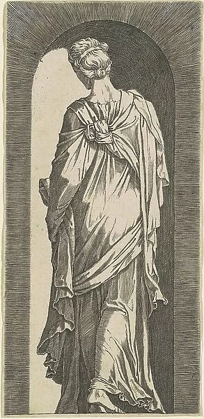 Sibyl Seen from the Back, Looking Downward to the Left, c. 1550. Creator: Lambert Suavius