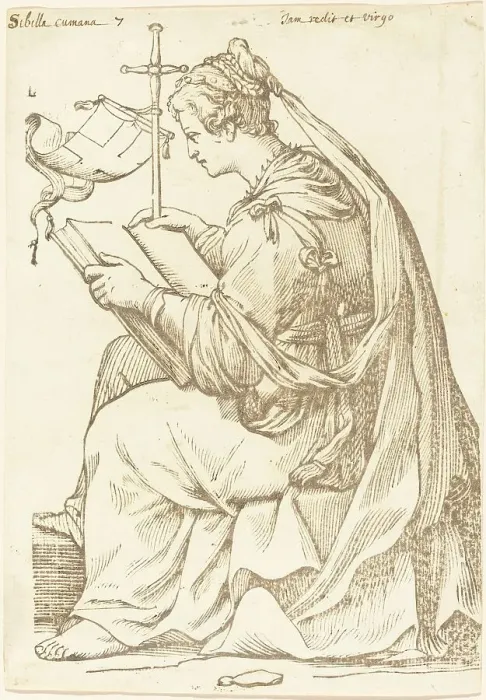 Framed Print : Sibylla Cumana, 1625. Creator: Jacques Stella Framed Print : Sibylla Cumana, 1625. Creator: Jacques Stella