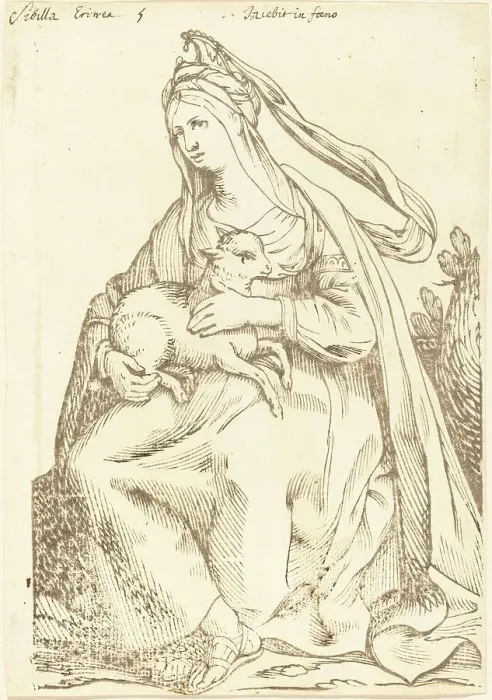 Framed Print : Sibylla Erythraea, 1625. Creator: Jacques Stella Framed Print : Sibylla Erythraea, 1625. Creator: Jacques Stella
