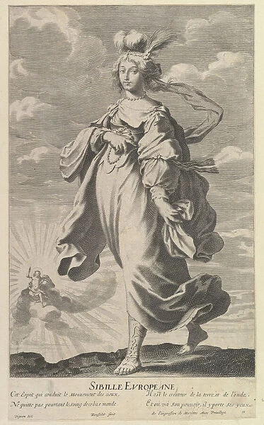 Sibylle Européenne, ca. 1635. Creators: Gilles Rousselet, Abraham Bosse