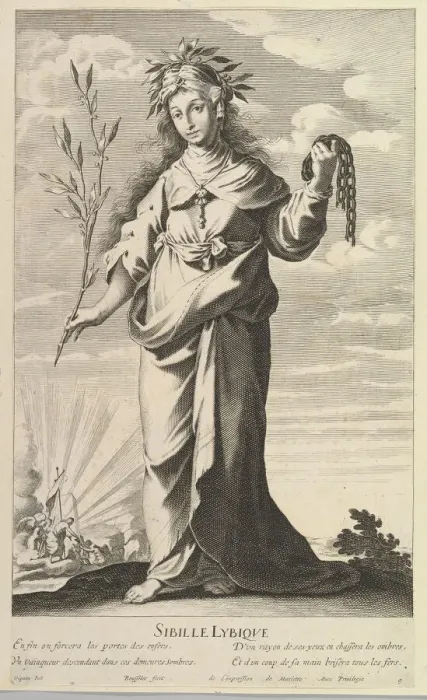Framed Print : Sibylle Lybique, ca. 1635. Creators: Gilles Rousselet, Abraham Bosse Framed Print : Sibylle Lybique, ca. 1635. Creators: Gilles Rousselet, Abraham Bosse