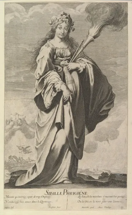 Framed Print : Sibylle Phrygienne, ca. 1635. Creators: Gilles Rousselet, Abraham Bosse Framed Print : Sibylle Phrygienne, ca. 1635. Creators: Gilles Rousselet, Abraham Bosse