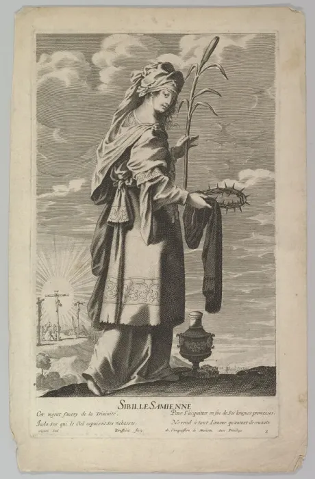 Framed Print : Sibylle Samienne, ca. 1635. Creators: Gilles Rousselet, Abraham Bosse Framed Print : Sibylle Samienne, ca. 1635. Creators: Gilles Rousselet, Abraham Bosse