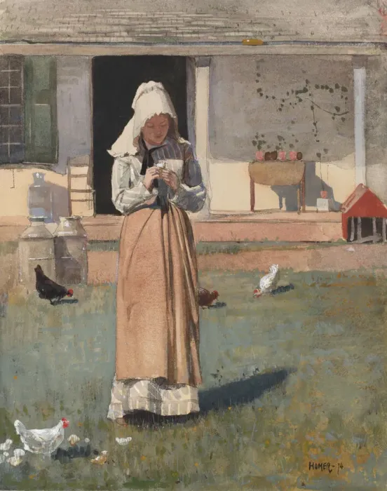 Framed Print : A Sick Chicken, 1874. Creator: Winslow Homer Framed Print : A Sick Chicken, 1874. Creator: Winslow Homer
