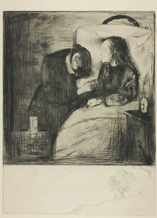 Framed Print : The Sick Child, 1894. Creator: Edvard Munch Framed Print : The Sick Child, 1894. Creator: Edvard Munch