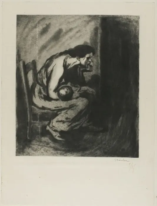 Framed Print : The Sick Child, 1902. Creator: Theophile Alexandre Steinlen Framed Print : The Sick Child, 1902. Creator: Theophile Alexandre Steinlen
