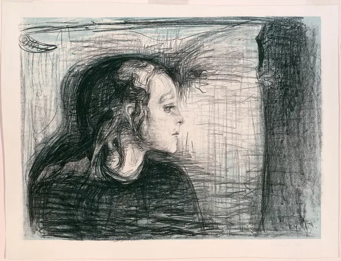 Framed Print : The Sick Child I, 1896. Creator: Edvard Munch Framed Print : The Sick Child I, 1896. Creator: Edvard Munch