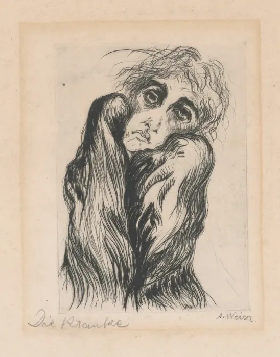 Framed Print : The sick (Die Kranke), 1920-1929. Creator: Arnold Peter Weisz-Kubincan Framed Print : The sick (Die Kranke), 1920-1929. Creator: Arnold Peter Weisz-Kubincan