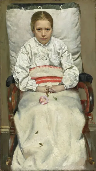 Framed Print : Sick Girl, 1881. Creator: Christian Krohg Framed Print : Sick Girl, 1881. Creator: Christian Krohg