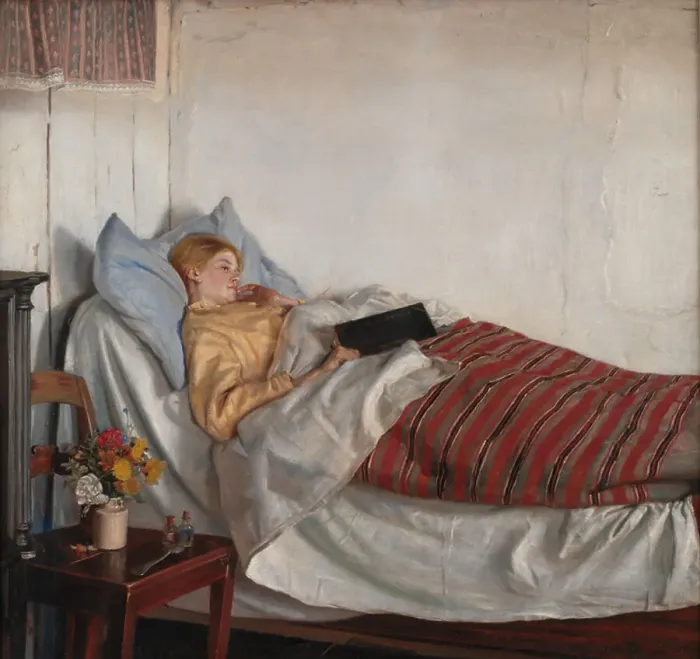 Framed Print : The Sick Girl, 1882. Creator: Michael Peter Ancher Framed Print : The Sick Girl, 1882. Creator: Michael Peter Ancher