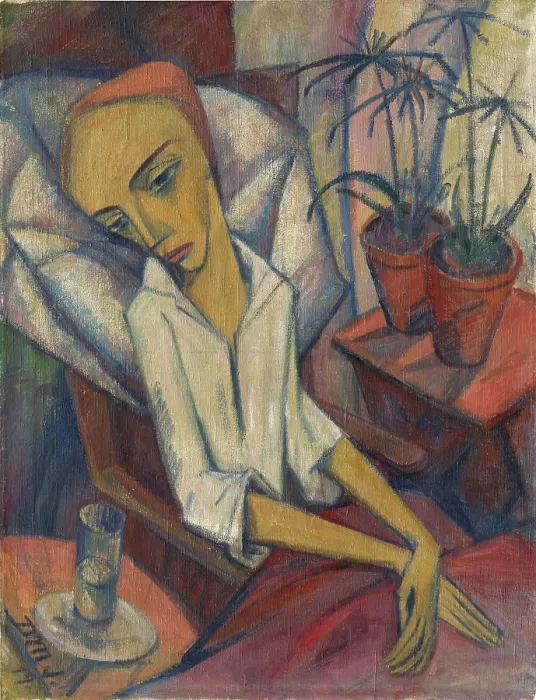 Framed Print : The Sick Girl, 1919. Creator: Maetzel-Johannsen, Dorothea (1886-1930) Framed Print : The Sick Girl, 1919. Creator: Maetzel-Johannsen, Dorothea (1886-1930)