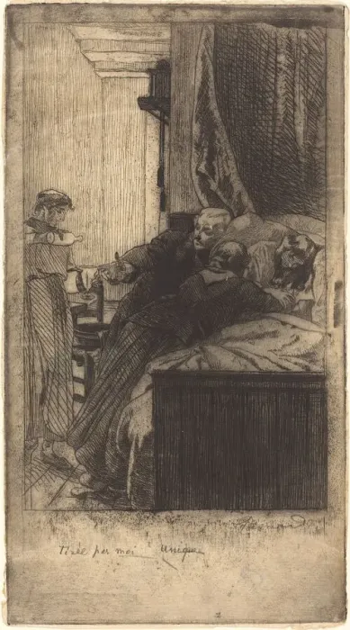 Framed Print : Sickness (La Maladie), 1884. Creator: Paul Albert Besnard Framed Print : Sickness (La Maladie), 1884. Creator: Paul Albert Besnard
