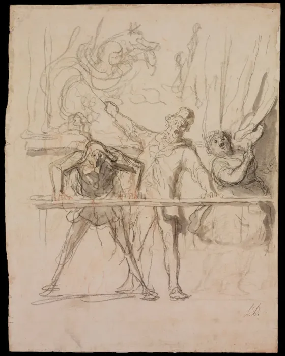 Framed Print : The Side-Show. Artist: Daumier, Honore (1808-1879) Framed Print : The Side-Show. Artist: Daumier, Honore (1808-1879)