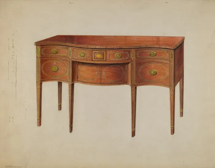 Framed Print : Sideboard, 1935 / 1942. Creator: Harry Eisman Framed Print : Sideboard, 1935 / 1942. Creator: Harry Eisman