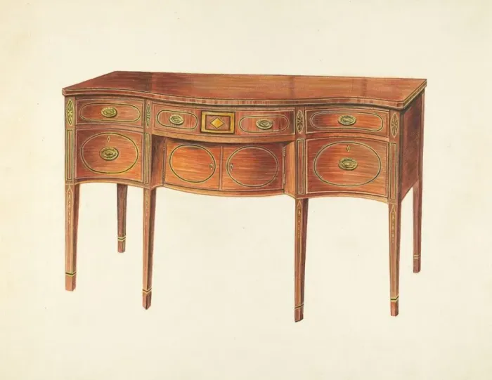 Framed Print : Sideboard, 1935 / 1942. Creator: Unknown Framed Print : Sideboard, 1935 / 1942. Creator: Unknown