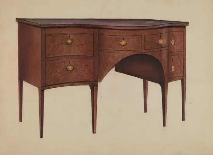 Framed Print : Sideboard, 1936. Creator: Arsen Maralian Framed Print : Sideboard, 1936. Creator: Arsen Maralian