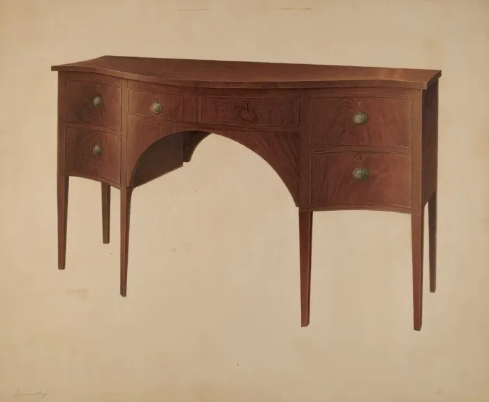 Framed Print : Sideboard, 1940. Creator: Isidore Sovensky Framed Print : Sideboard, 1940. Creator: Isidore Sovensky