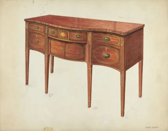 Framed Print : Sideboard, c. 1953. Creator: Harry Eisman Framed Print : Sideboard, c. 1953. Creator: Harry Eisman