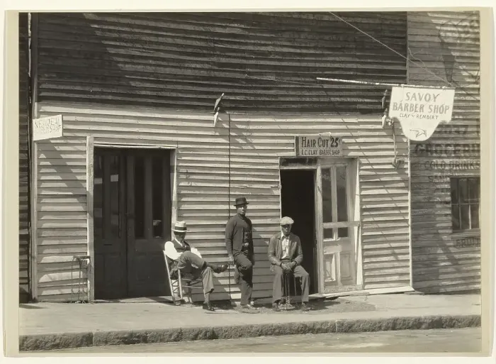 Framed Print : Sidewalk Portrait of Three Men, Vicksburg, Mississippi, 1936. Creator: Walker Evans Framed Print : Sidewalk Portrait of Three Men, Vicksburg, Mississippi, 1936. Creator: Walker Evans
