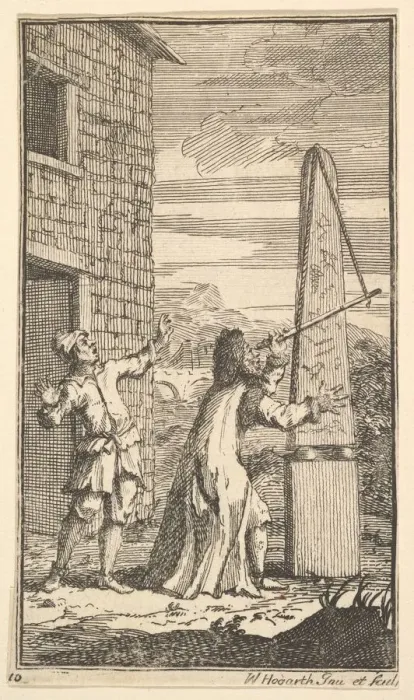 Framed Print : Sidrophel Examining the Kite Through His Telescope (Seventeen Small Illustrations for S