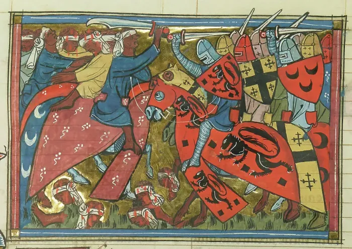 Framed Print : The Siege of Antioch in 1098. (From Li rommans de Godefroy de Buillon et de Salehadin'), 1337. Creator: Maître de Fauvel (active 1314-1340). The Siege of Antioch in 1098 Framed Print : The Siege of Antioch in 1098. (From Li rommans de Godefroy de Buillon et de Salehadin'), 1337. Creator: Maître de Fauvel (active 1314-1340). The Siege of Antioch in 1098