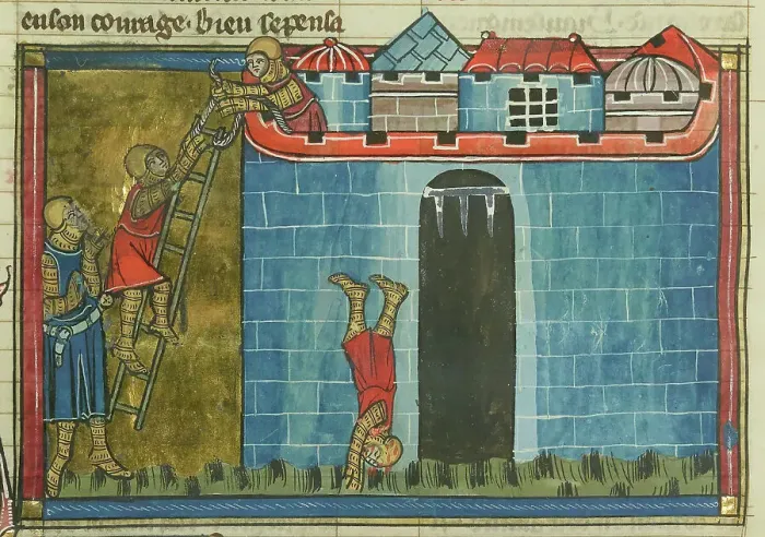 Framed Print : The Siege of Antioch. (From Li rommans de Godefroy de Buillon et de Salehadin'), 1337. Creator: Maître de Fauvel (active 1314-1340). The Siege of Antioch. (From Li rommans de Godefroy de Buillon et de Salehadin'), 1337 Framed Print : The Siege of Antioch. (From Li rommans de Godefroy de Buillon et de Salehadin'), 1337. Creator: Maître de Fauvel (active 1314-1340). The Siege of Antioch. (From Li rommans de Godefroy de Buillon et de Salehadin'), 1337