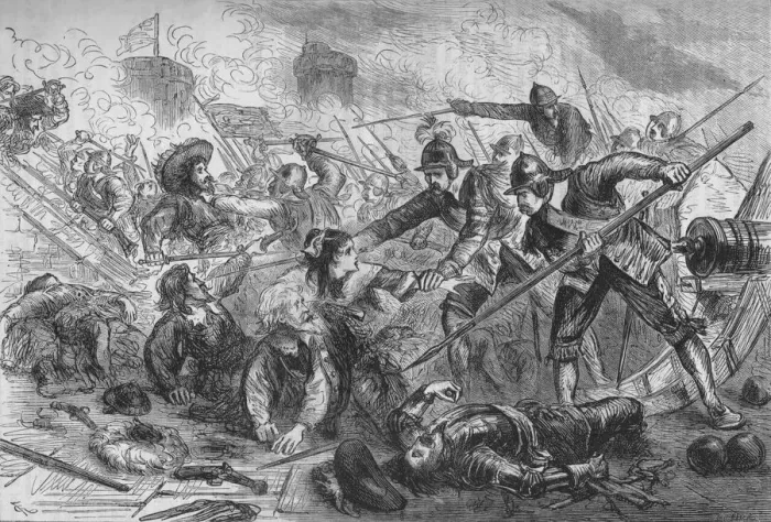 Framed Print : The Siege of Basing House, c1880 Framed Print : The Siege of Basing House, c1880
