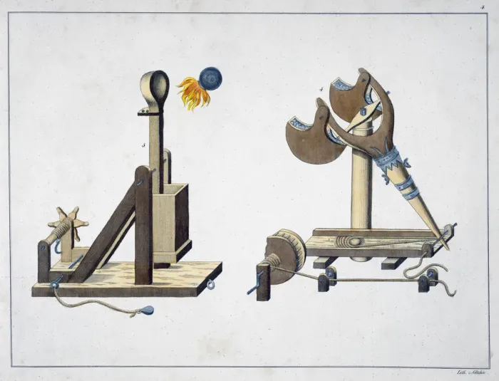 Framed Print : Siege catapults, 1842. Artist: Friedrich Martin von Reibisch Framed Print : Siege catapults, 1842. Artist: Friedrich Martin von Reibisch