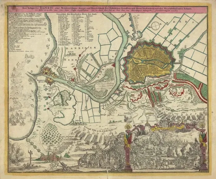 Framed Print : The Siege of Danzig, 1734, 1730s. Artist: Anonymous Framed Print : The Siege of Danzig, 1734, 1730s. Artist: Anonymous