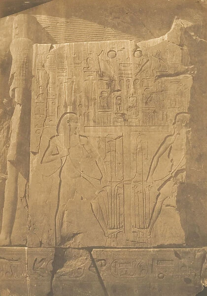 Siege du colosse monolithe d Amenophis III, a Thebes (Dé