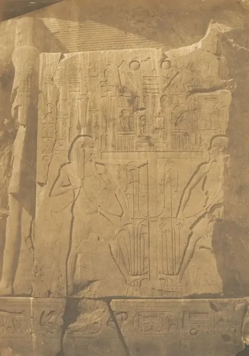 Framed Print : Siege du colosse monolithe d Amenophis III, a Thebes (Dé Framed Print : Siege du colosse monolithe d Amenophis III, a Thebes (Dé