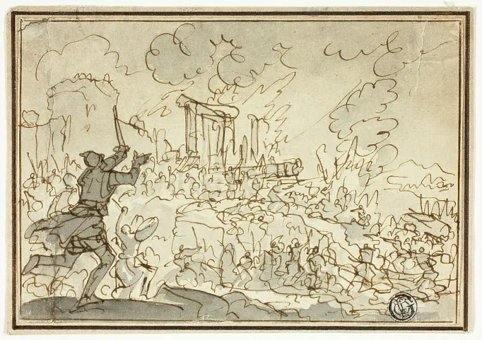 Framed Print : Siege of Fortress, n.d. Creator: Jan Luyken Framed Print : Siege of Fortress, n.d. Creator: Jan Luyken