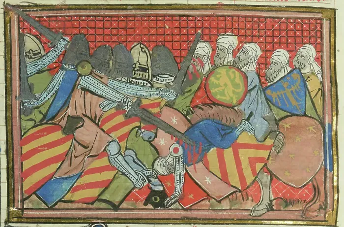 Framed Print : The siege of Jerusalem, 1229 (From Li rommans de Godefroy de Buillon et de Salehadin'), 1337. Creator: Maître de Fauvel (active 1314-1340). The siege of Jerusalem, 1229 (From Li rommans de Godefroy de Buillon et de Salehadin') Framed Print : The siege of Jerusalem, 1229 (From Li rommans de Godefroy de Buillon et de Salehadin'), 1337. Creator: Maître de Fauvel (active 1314-1340). The siege of Jerusalem, 1229 (From Li rommans de Godefroy de Buillon et de Salehadin')