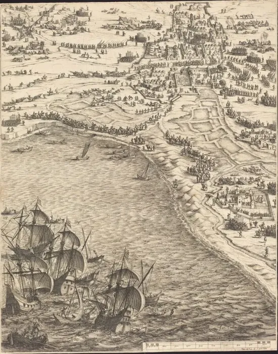 Framed Print : The Siege of La Rochelle [plate 12 of 16; set comprises 1952. 8. 97-112], 1628  /  1631